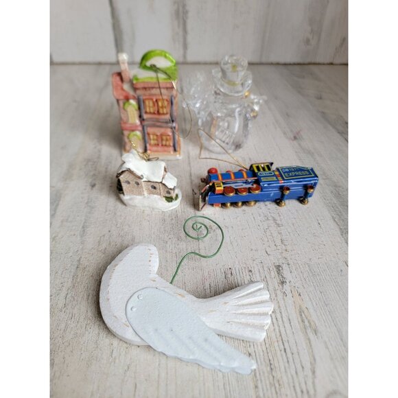 Xmas house snowman bird ornament train dove unique set snowman - Picture 8 of 8